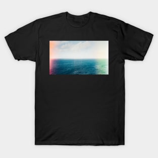 Blue Ocean and Sky Shot on Film With Light Leaks T-Shirt